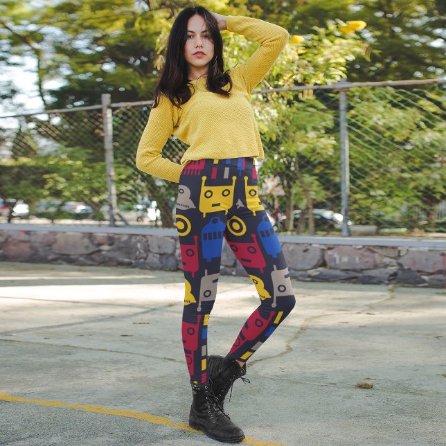 bunte Cartoon-Roboter Leggings (Von Creator hochgeladen)