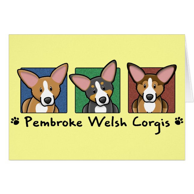 Bunte Cartoonpembroke-WaliserCorgis (Vorderseite (Horizontal))