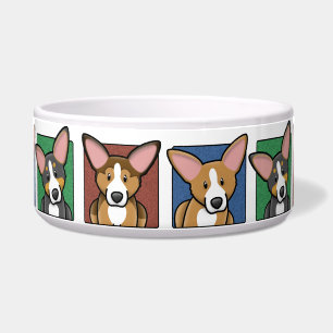 Bunte Cartoonpembroke-WaliserCorgis Napf
