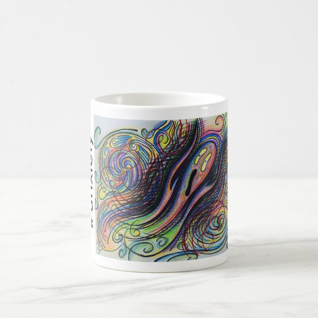 Bunte Charakter-#anxiety Hand gezeichnete Tasse (Mittel)