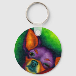Bunte Chihuahua Schlüsselanhänger