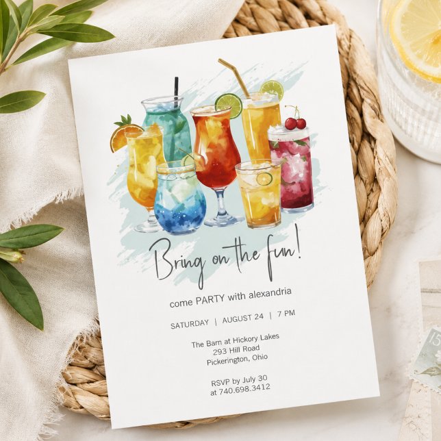 Bunte Cocktailparty Einladung (Von Creator hochgeladen)