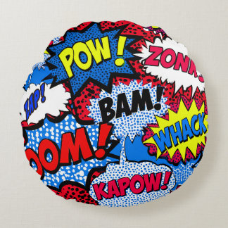 Bunte Comic Pop Art Dekorative Wurfdecke Rundes Kissen