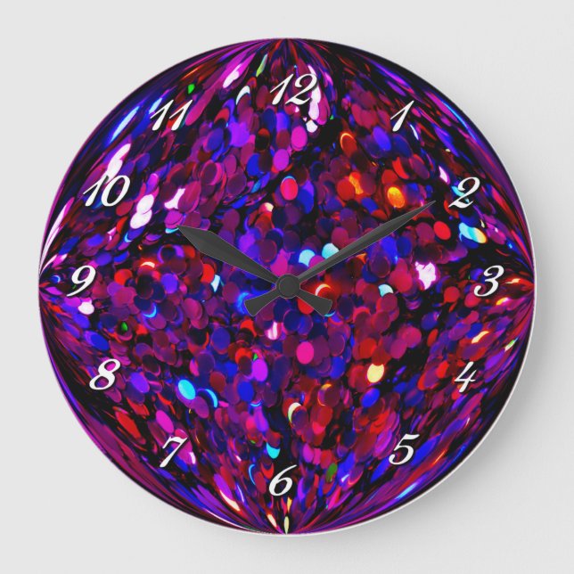 Bunte Confetti-Ball-Wanduhr Große Wanduhr (Vorderseite)