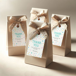 Bunte Confetti-Geburtstags-Feier danken Ihnen Geschenkanhänger