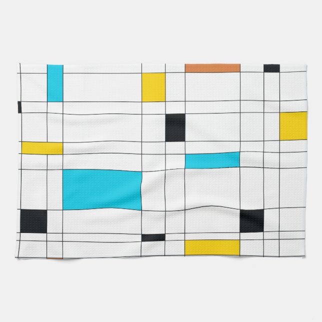 Bunte, coole, trendy, moderne Illustrationskunst Geschirrtuch (Horizontal)