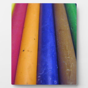 Bunte Crayons Fotoplatte