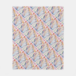 Bunte Crayons (hellrosa) Fleecedecke