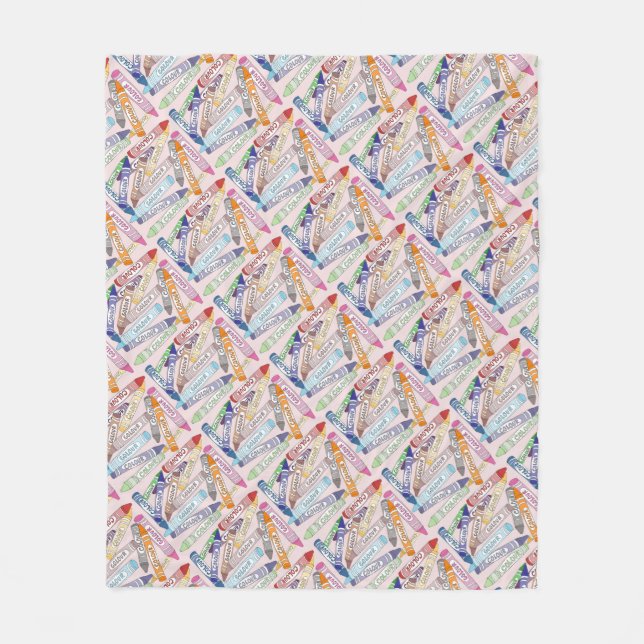 Bunte Crayons (hellrosa) Fleecedecke (Vorderseite)