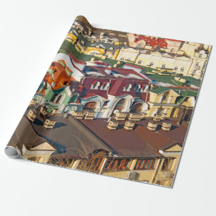Bunte Dächer im Winter in Kiew, Ukraine varieren Geschenkpapier