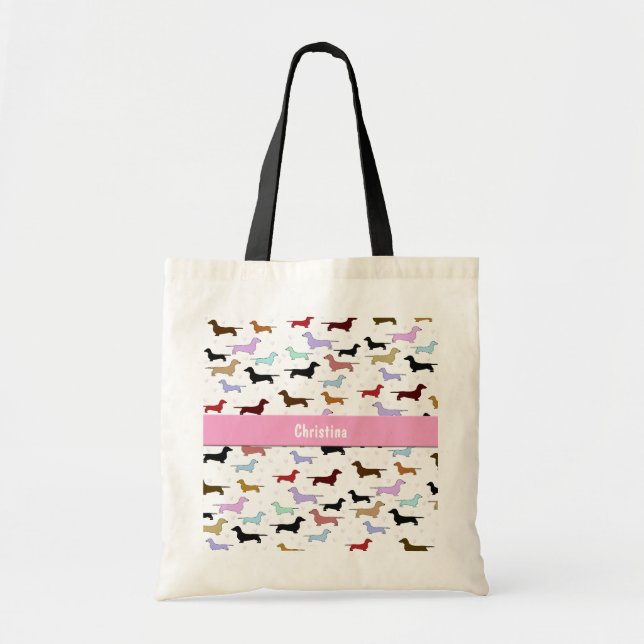 Bunte Dackel-Taschen-Tasche Tragetasche (Vorne)