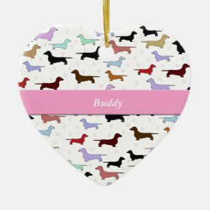 Bunte Dackel-Verzierung Keramikornament