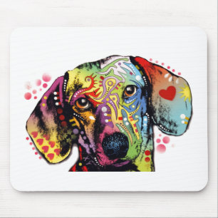bunte Dackelkunst Mousepad