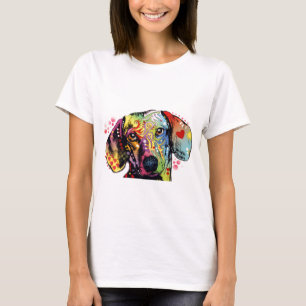 bunte Dackelkunst T-Shirt