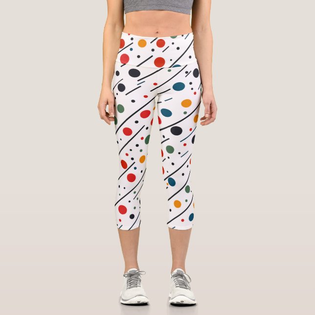 Bunte Damen-Leggings mit Muster – Vibrant Capri Leggings (Vorderseite)