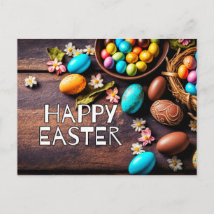 Bunte Dekorative Ostereier Frohe Ostern Postkarte