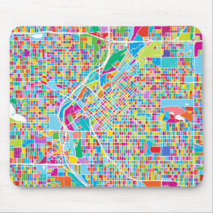 Bunte Denver-Karte Mousepad