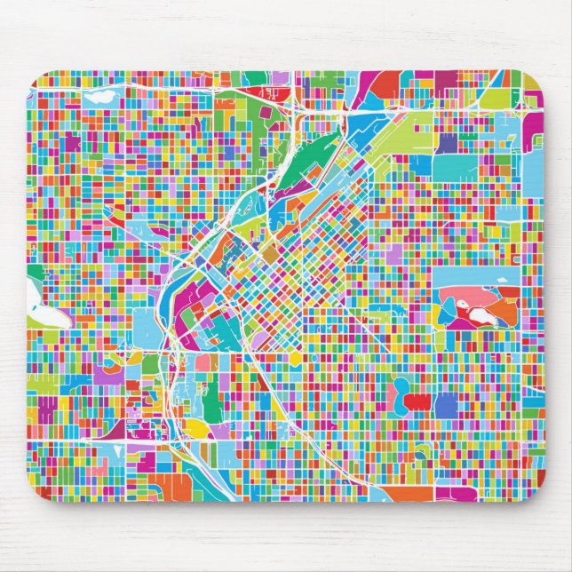 Bunte Denver-Karte Mousepad (Vorne)