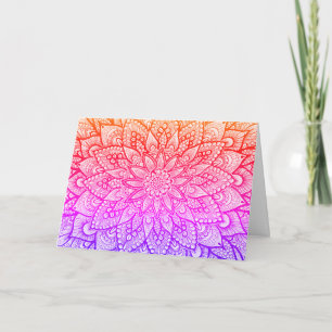 Bunte detaillierte Mandala-Kunst zum Geburtstag Karte