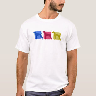 Bunte deutsche kurzhaariger Zeiger-Silhouetten T-Shirt