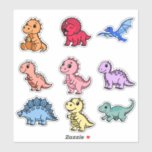 Bunte Dinosaurier-Aufkleber für Kinder - Spaß und  Aufkleber
