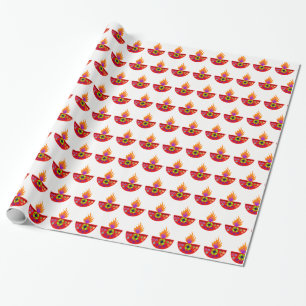Bunte Diwali Lampe Diya Geschenkpapier
