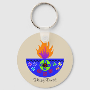 Bunte Diwali Lampe Diya Schlüsselanhänger