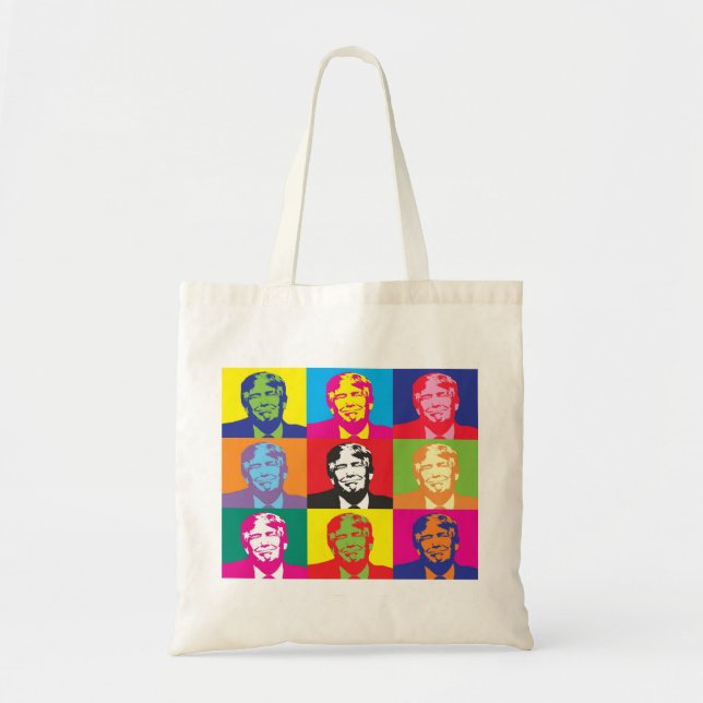 Bunte Donald Trump Tote Bag Tragetasche (Vorne)