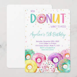 Bunte Donut-Geburtstagsparty Einladung