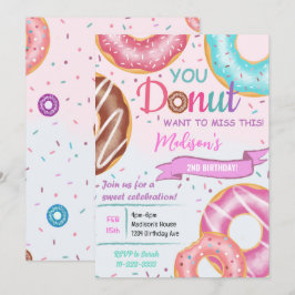 Bunte Donuts Einladung zum Geburtstag