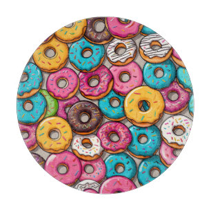 Bunte Donuts Schneidebrett