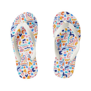 Bunte Doodle Flip Flops für Frauen Retro Y2K A