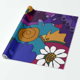 Bunte Doodle-Skizzen Geschenkpapier