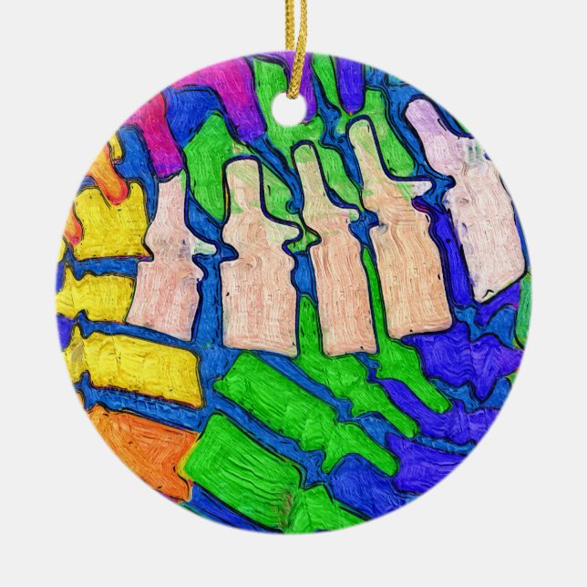 Bunte Dorn-Kunst-Verzierung Keramik Ornament (Vorne)