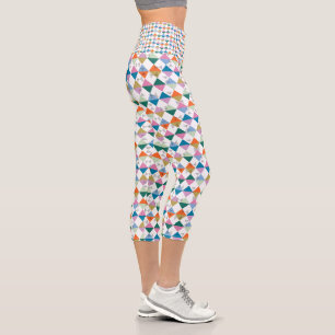 bunte Dreiecke der 80er Capri Leggings