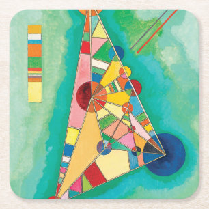 Bunte Dreiecke durch Wassily Kandinsky Rechteckiger Pappuntersetzer