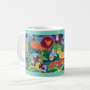 Bunte Dschungeltiere Kaffeetasse