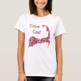 Bunte dynamische Herz-Gefüllte Karte von Cape Cod T-Shirt
