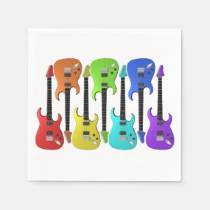 Bunte E-Gitarren-Papierservietten Serviette