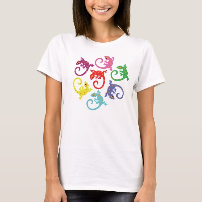 Bunte Eidechsen T-Shirt (Vorderseite)