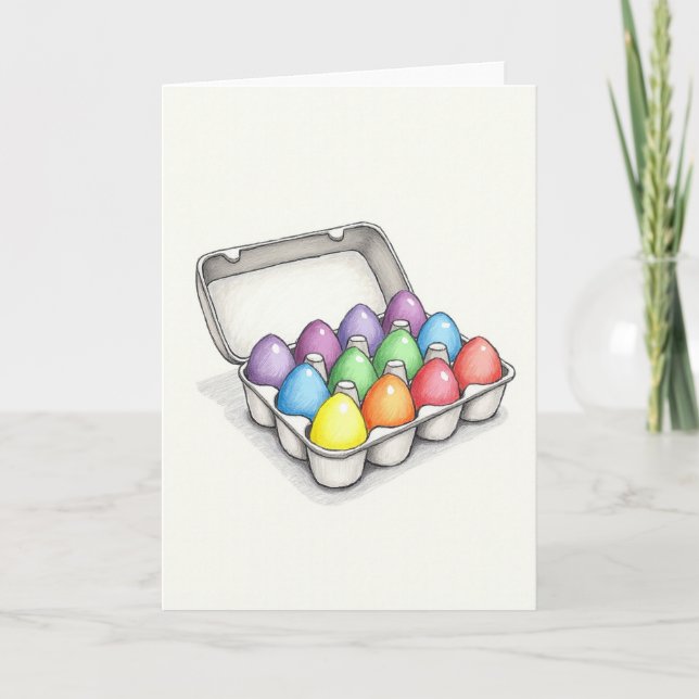 Bunte Eierkarton-Kunstkarte Karte (Vorderseite)