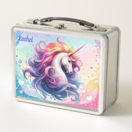 Bunte Einhorn-Metall-Lunchbox Metall Brotdose
