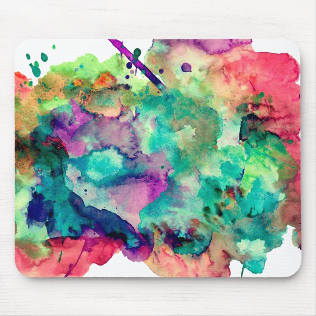 Bunte, einzigartige Aquarell-Farbe spritzt Mousepad (Vorne)
