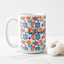 Bunte, einzigartige Blume Kaffeetasse