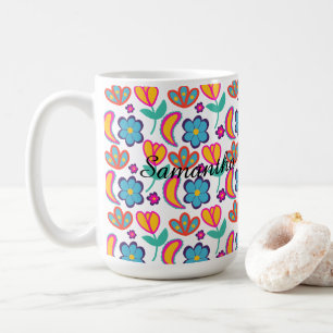Bunte, einzigartige Blume Kaffeetasse