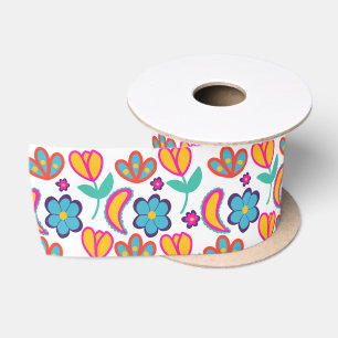 Bunte, einzigartige Blume Satinband