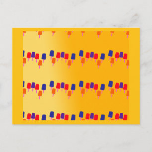 Bunte Eis-am-Stiel-Sommer-Pattern-Postkarte Postkarte