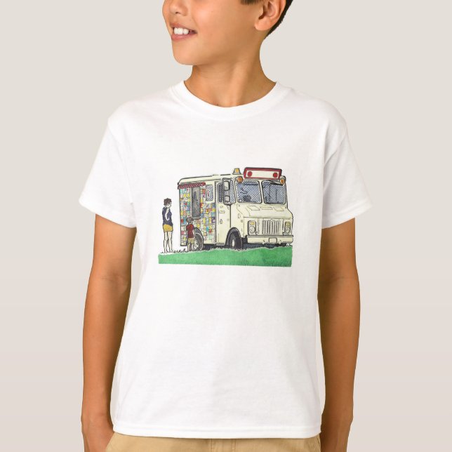 Bunte Eiscreme-LKW-Illustration T-Shirt (Vorderseite)