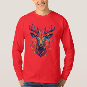 Bunte Elch-Feen-Kopf-Vektor-T-Shirt T-Shirt