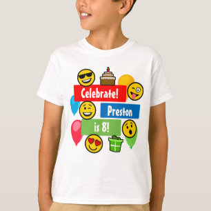 Bunte Emoji Geburtstags-Party-Kinder oder Jungen T-Shirt